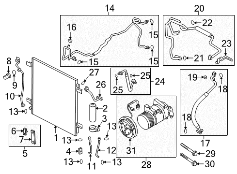 2020 Infiniti QX80 Condenser Assy Diagram for 92110-6JR0A