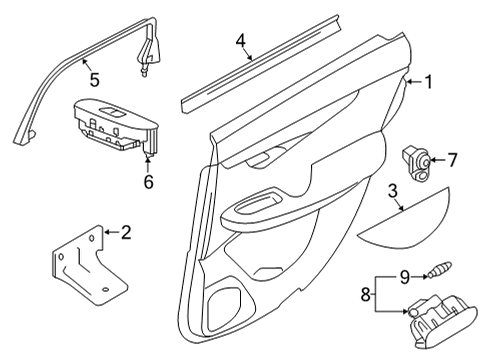 2024 Infiniti QX55 Interior Trim - Rear Door Diagram