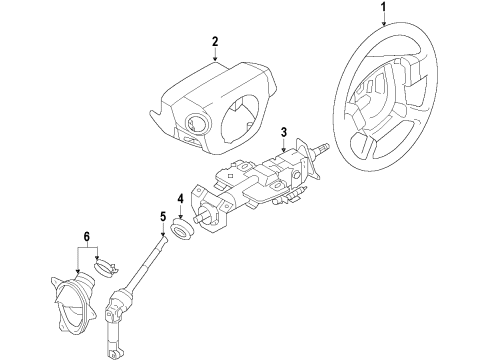 2020 Infiniti QX60 Steering Column & Wheel, Steering Gear & Linkage Diagram 1