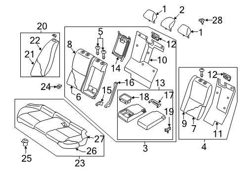 2022 Infiniti Q50 Trim Assy-Rear Seat Back,Side RH Diagram for 88630-6HM1A