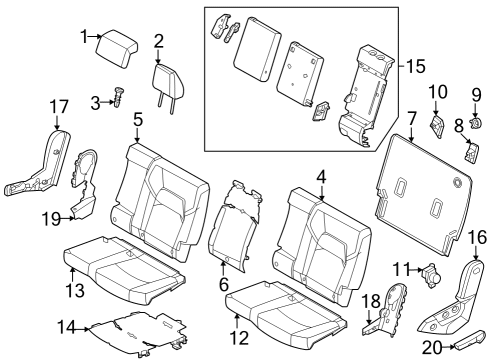 2022 Infiniti QX60 TRIM ASSY - REAR SEAT BACK, LH Diagram for 88670-6SB0A