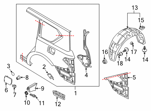 2022 Infiniti QX80 Quarter Panel & Components Diagram