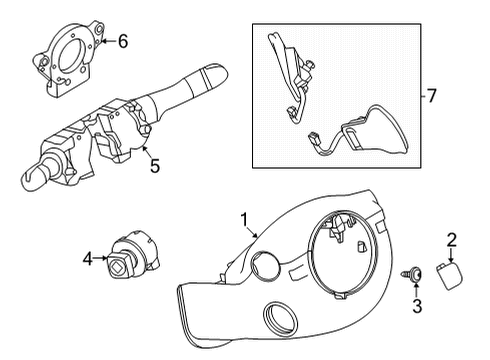 2024 Infiniti QX55 Shroud, Switches & Levers Diagram