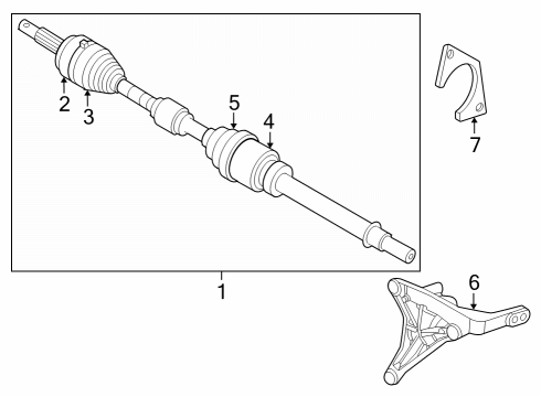 2023 Infiniti QX55 Drive Axles - Front Diagram