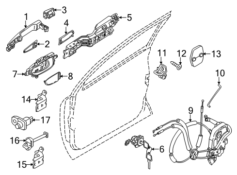 2017 Infiniti QX80 Handle Assy-Door Inside,Rh Diagram for 80670-1LA2B