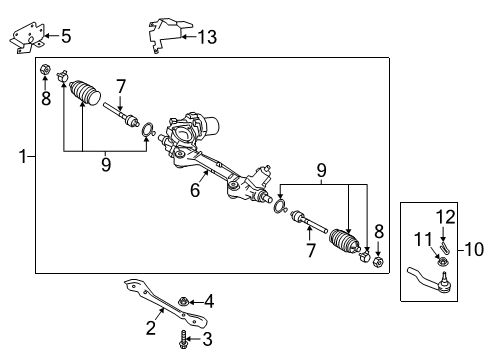 2020 Infiniti Q60 Steering Column & Wheel, Steering Gear & Linkage Diagram 7