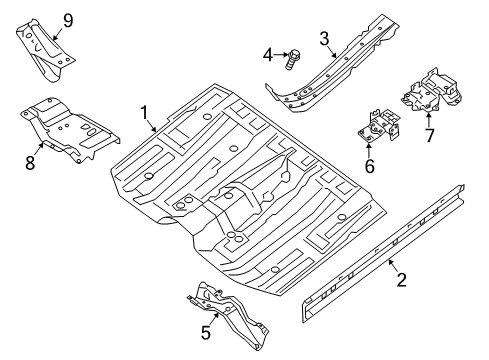 2020 Infiniti QX60 Floor & Rails Diagram