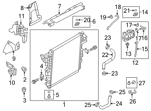 2021 Infiniti QX80 Radiator Assy Diagram for 21410-6JR0A