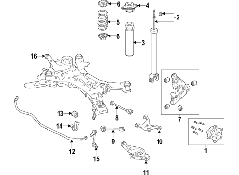 2022 Infiniti QX60 HUB ASSY REAR Diagram for 43202-5NA0B