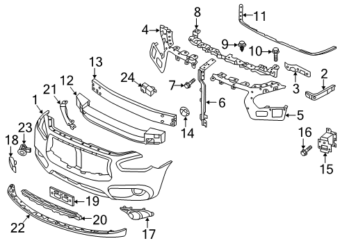 2020 Infiniti QX60 Front Bumper Diagram