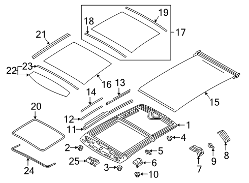 2019 Infiniti QX50 Inner Assembly - Blind, RH Diagram for 91382-5NA0A