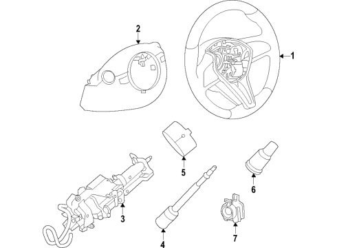 2021 Infiniti QX50 Steering Column & Wheel, Steering Gear & Linkage Diagram 1