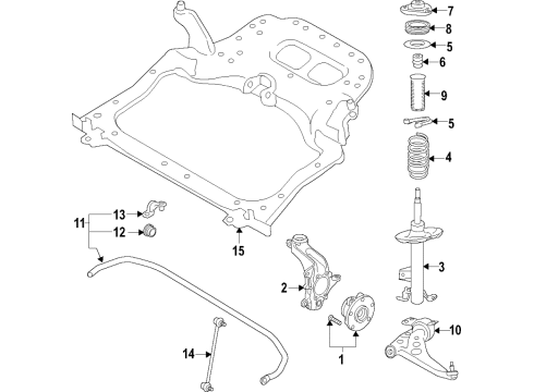 2021 Infiniti QX50 Front Suspension Components, Lower Control Arm, Stabilizer Bar Diagram 2