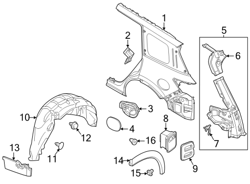 2022 Infiniti QX60 Base Assy-Fuel Filler Diagram for 78120-6SA0B