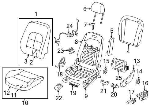 2019 Infiniti QX30 Trim Assembly-Cushion Seat LH Diagram for 87320-HW52B