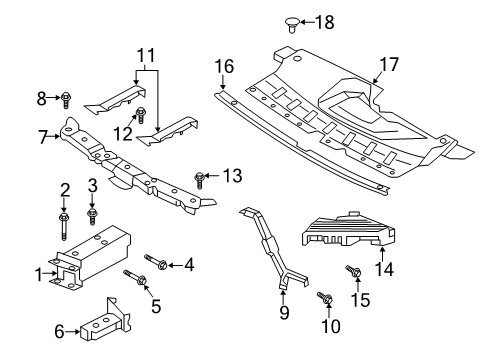 2019 Infiniti QX50 Stay-Front Bumper,LH Diagram for 62211-5NA0B