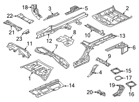 2022 Infiniti QX55 Rear Floor & Rails Diagram