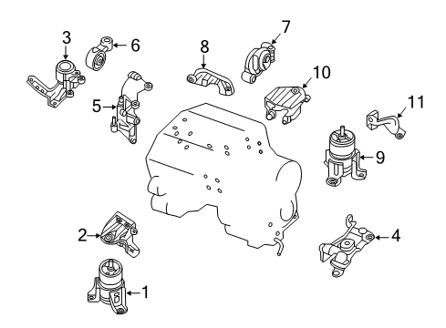 2020 Infiniti QX60 Engine & Trans Mounting Diagram 2