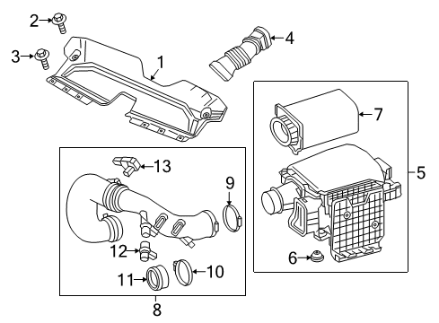 2019 Infiniti Q50 Air Cleaner Diagram for 16500-HG00B