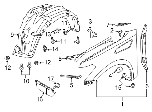 2020 Infiniti QX80 Fender & Components Diagram