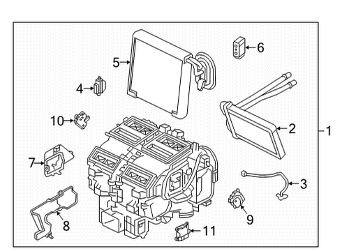 2024 Infiniti QX55 A/C Evaporator & Heater Components Diagram