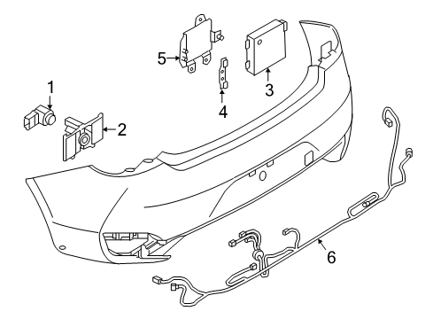 2020 Infiniti Q60 Electrical Components - Rear Bumper Diagram