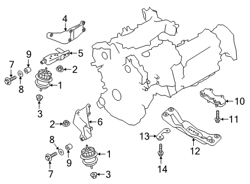 2020 Infiniti Q60 Engine & Trans Mounting Diagram 1