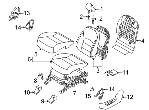 2023 Infiniti QX50 CUSHION-FOAM Diagram for 87360-9CM1A