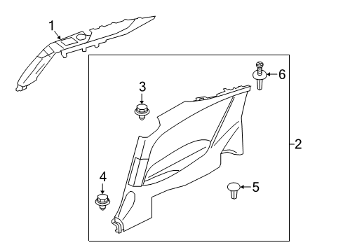 2020 Infiniti Q60 Interior Trim - Quarter Panels Diagram