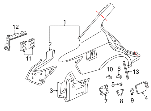 2022 Infiniti Q50 Quarter Panel & Components Diagram