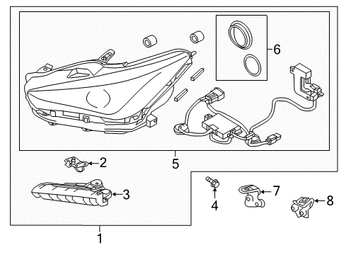 2022 Infiniti Q50 Headlamp Components Diagram