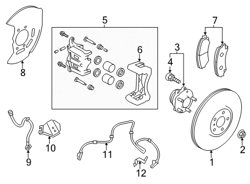 2022 Infiniti Q50 Front Brakes Diagram 2