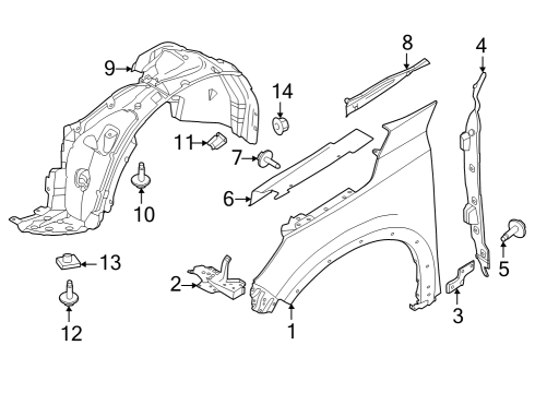 2022 Infiniti QX60 Fender-Front,LH Diagram for 63101-6SA0A