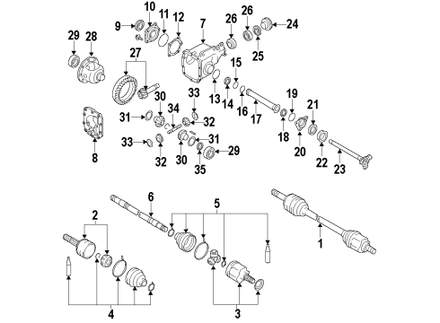 2022 Infiniti Q50 Front Axle, Axle Shafts & Joints, Differential, Drive Axles, Propeller Shaft Diagram