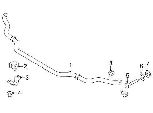 2020 Infiniti Q60 Stabilizer Bar & Components - Front Diagram 1