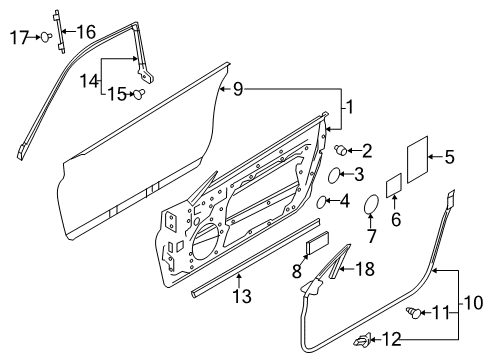 2020 Infiniti Q60 Door & Components Diagram