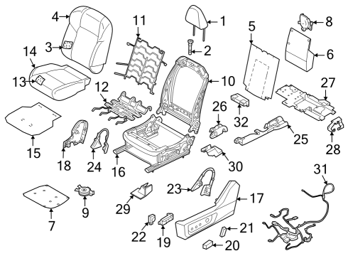 2022 Infiniti QX60 SWITCH ASSY-SEAT LUMBAR Diagram for 87367-6RA1A