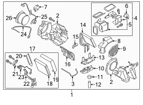 2020 Infiniti QX80 EVAPORATOR Diagram for 27410-6JR0B