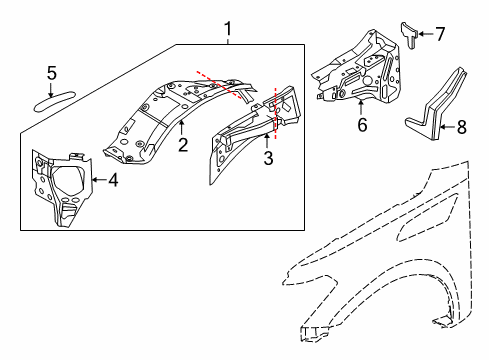 2022 Infiniti QX80 Inner Components - Fender Diagram