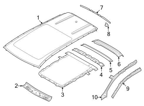 2023 Infiniti QX60 Roof & Components Diagram