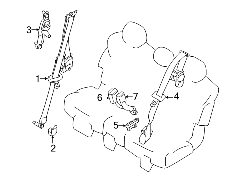 2022 Infiniti QX80 Second Row Seat Belts Diagram 2