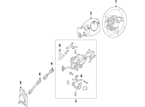 2020 Infiniti Q60 Steering Column & Wheel, Steering Gear & Linkage Diagram 1