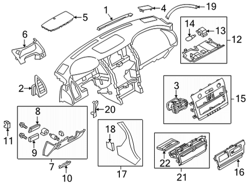 2022 Infiniti QX80 Cluster & Switches, Instrument Panel Diagram 3