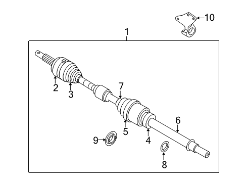 2020 Infiniti QX60 Drive Axles - Front Diagram