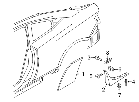 2020 Infiniti Q60 Exterior Trim - Quarter Panel Diagram