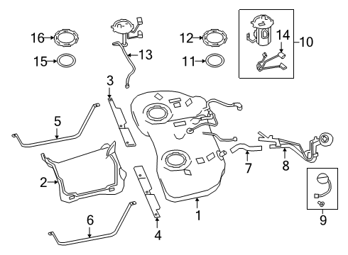 2022 Infiniti QX60 PLATE-LOCK,FUEL GAUGE Diagram for 17343-4KH0A