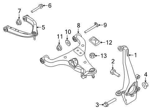 2022 Infiniti QX80 Front Suspension Components Diagram 1