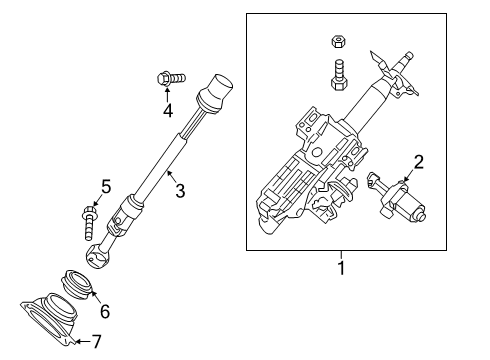 2020 Infiniti QX60 Steering Column & Wheel, Steering Gear & Linkage Diagram 2