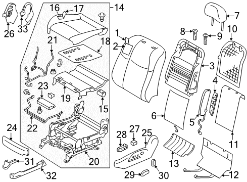 2018 Infiniti Q70L Harness-Front Seat Diagram for 87021-4AM2B