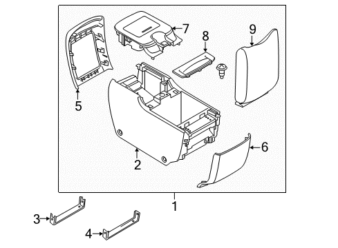 2022 Infiniti QX80 Rear Console Diagram